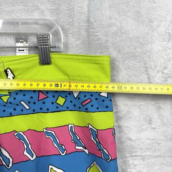 Maui and Sons Shark Print Swim Trunks Size L Neon Board Shorts Beach Summer - Picture 8 of 10